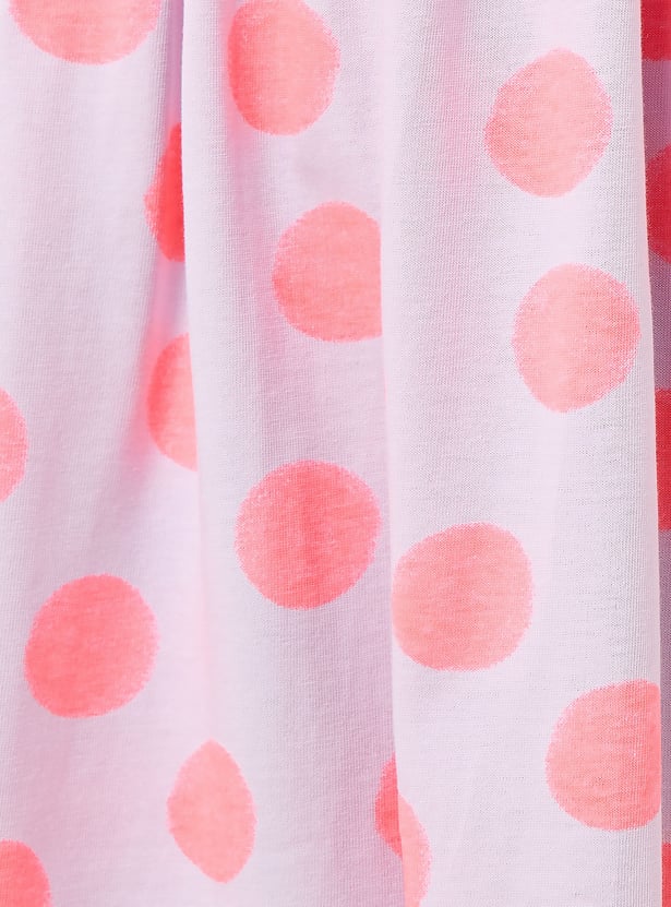 Juniors Polka Dot Print A-line Dress