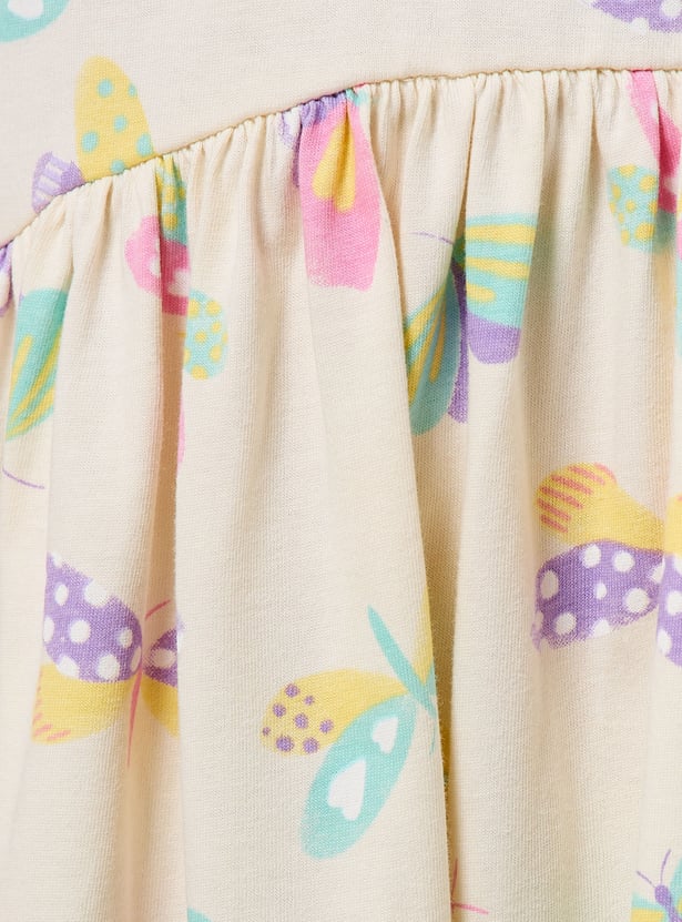 Juniors Butterfly Print A-line Dress