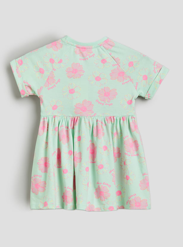 Juniors Floral Print A-Line Dress