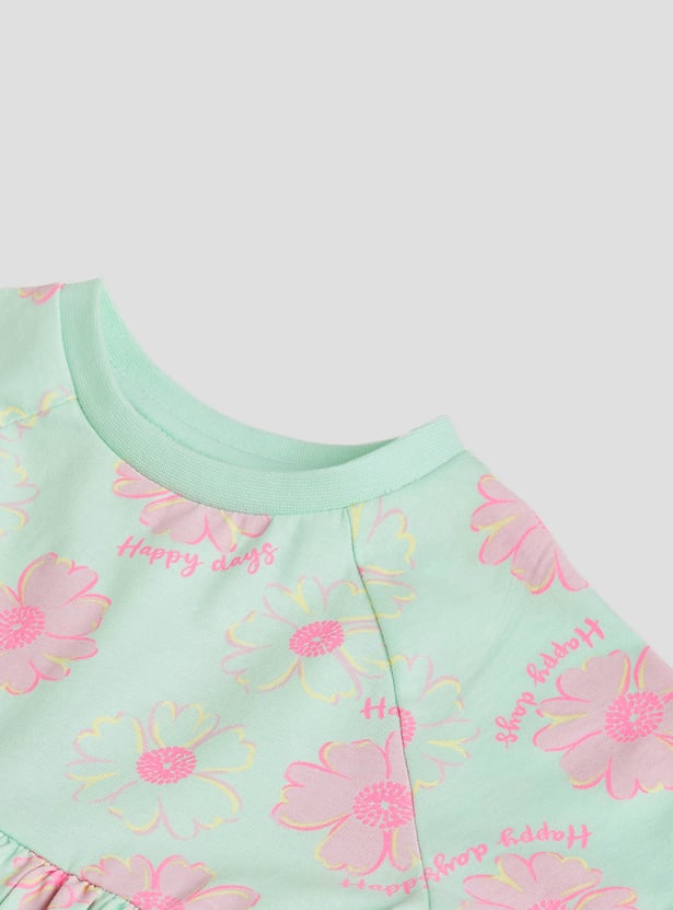 Juniors Floral Print A-Line Dress