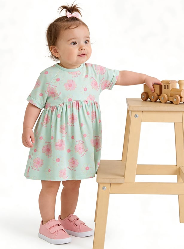 Juniors Floral Print A-Line Dress