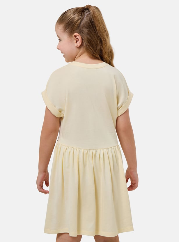 Juniors Printed A-line Dress