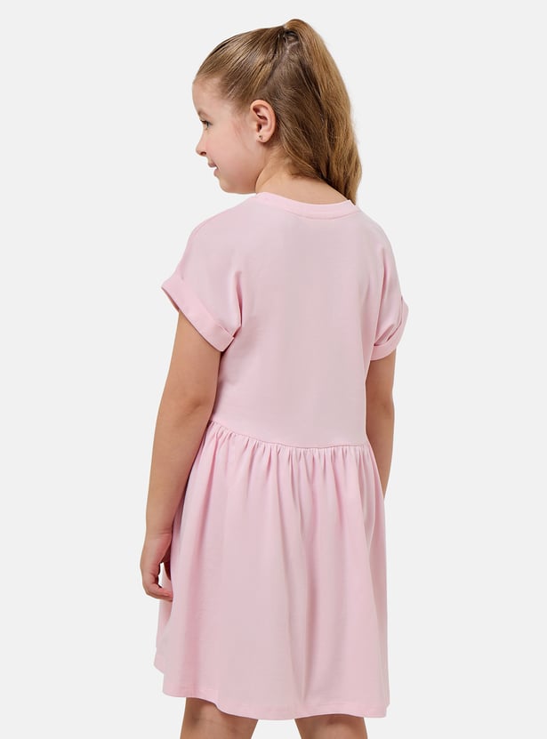 Juniors Unicorn Print A-line Dress