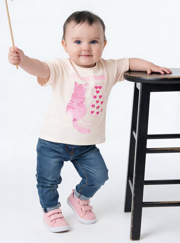 Juniors Flip Sequinned T-shirt