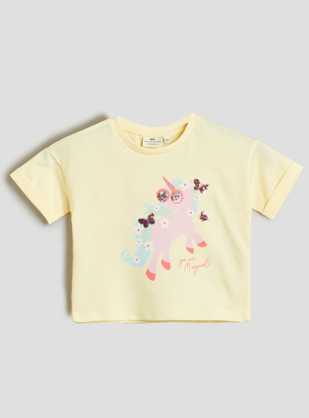 Juniors Unicorn Print T-shirt