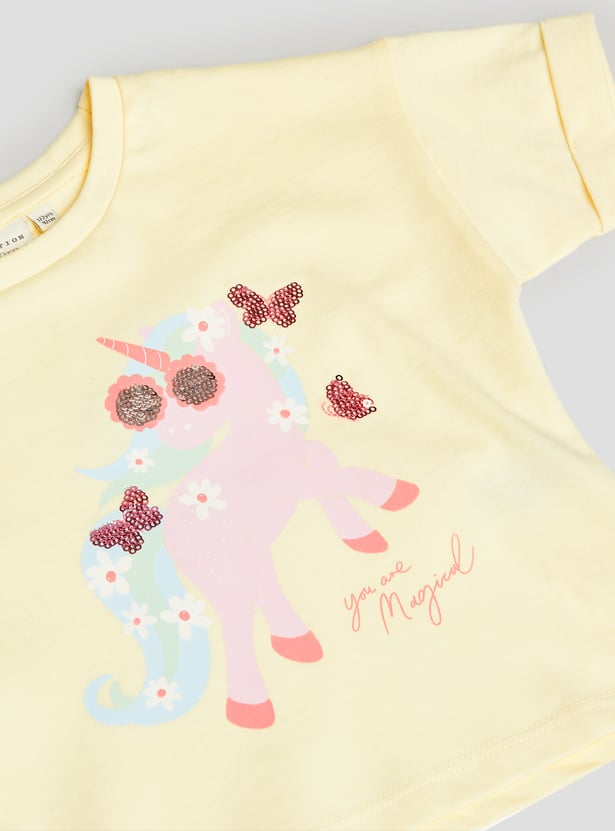 Juniors Unicorn Print T-shirt