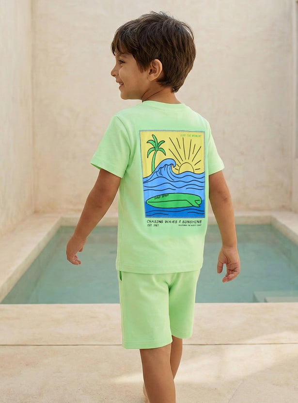 Juniors 3 Piece Printed T-shirt and Shorts Set