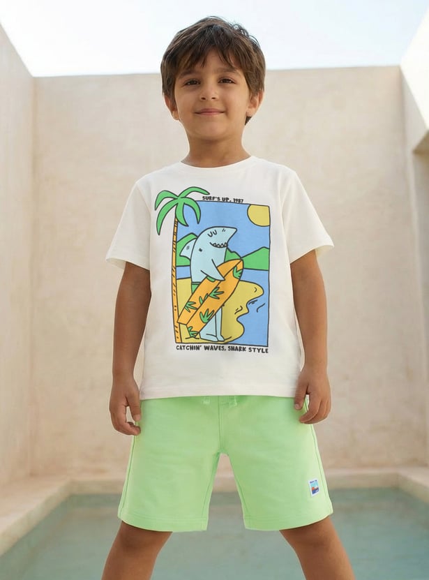 Juniors 3 Piece Printed T-shirt and Shorts Set