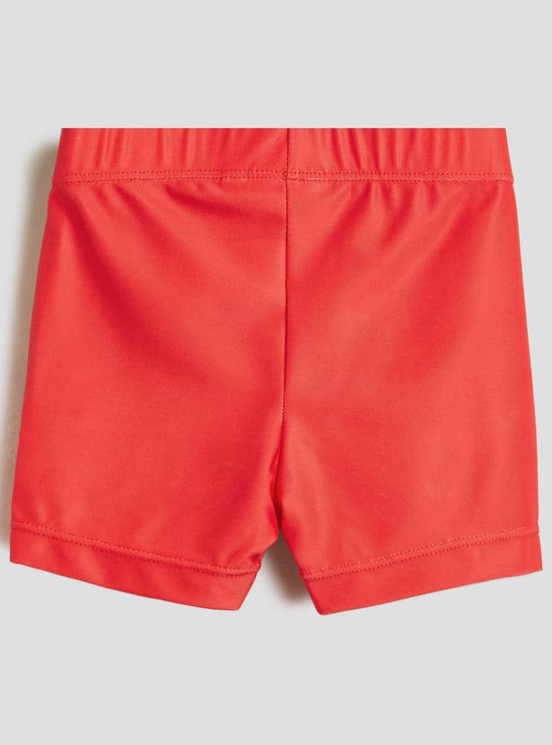 Juniors Spiderman Print Rash Guard Shorts Set