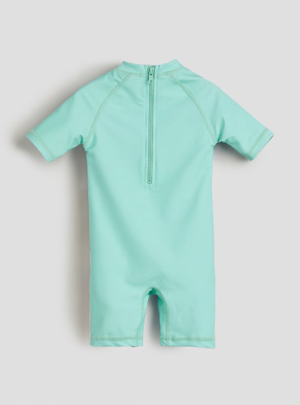 Juniors Stitch Print Swimsuit