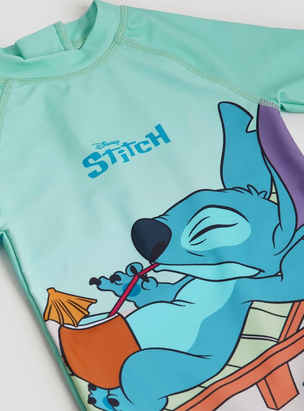 Juniors Stitch Print Swimsuit