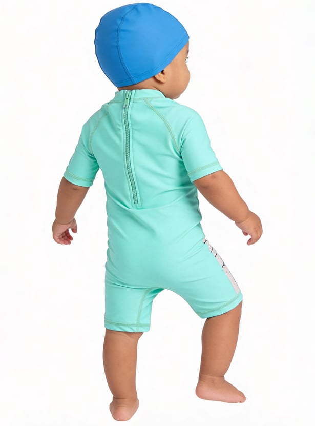 Juniors Stitch Print Swimsuit