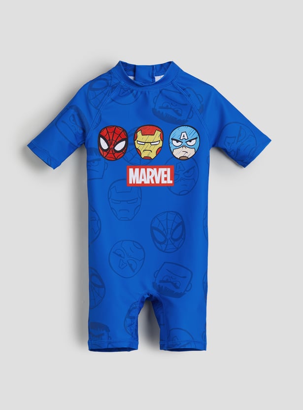 Juniors Avengers Print Swimsuit