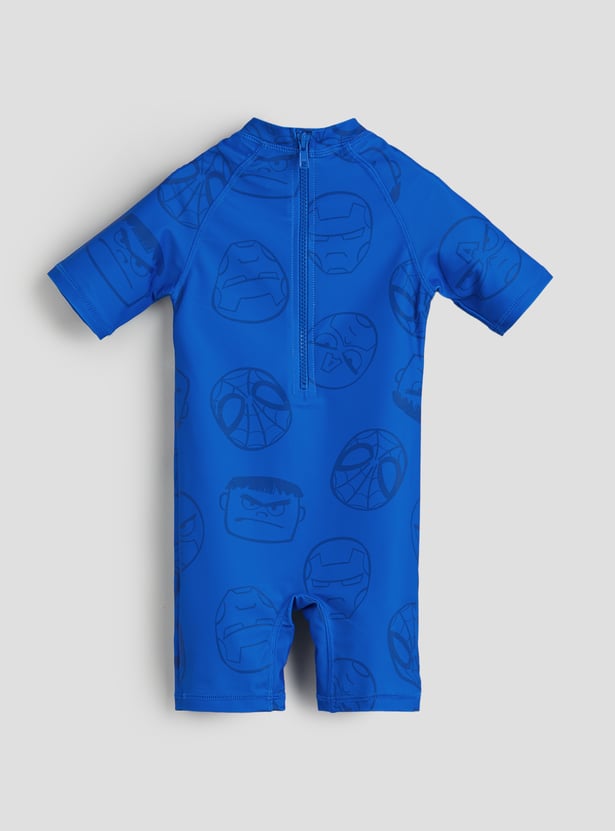 Juniors Avengers Print Swimsuit