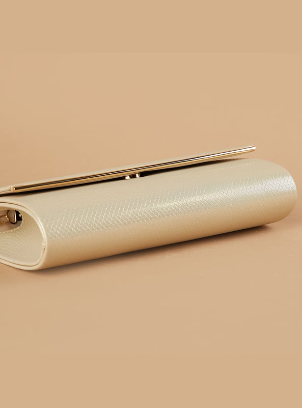 CODE Textured Clutch with Sling Strap