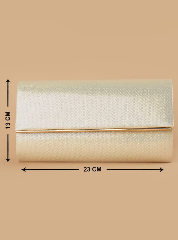 CODE Textured Clutch with Sling Strap