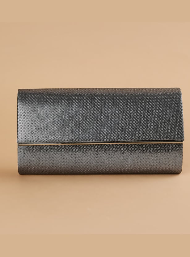 CODE Textured Clutch with Sling Strap