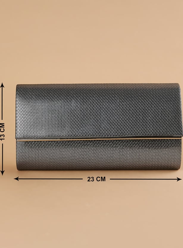 CODE Textured Clutch with Sling Strap