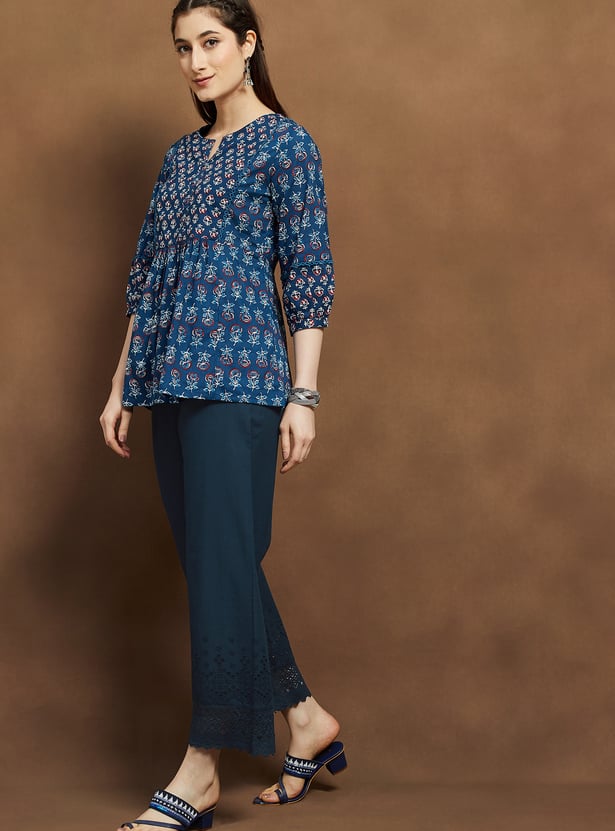 MELANGE Lace Hem Palazzos