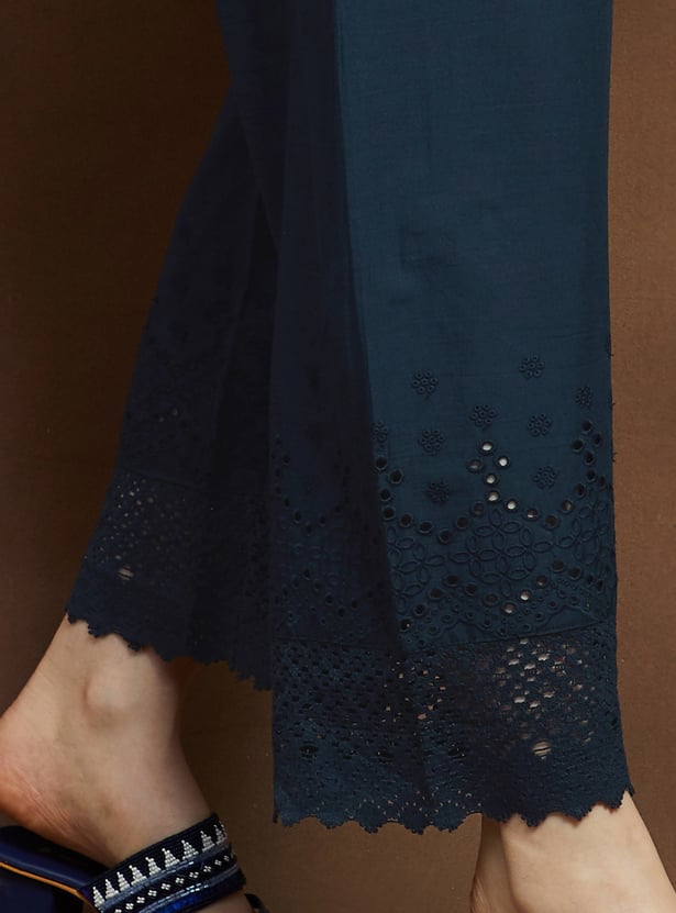 MELANGE Lace Hem Palazzos