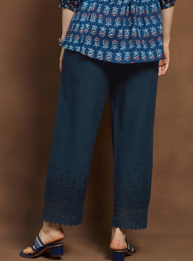 MELANGE Lace Hem Palazzos