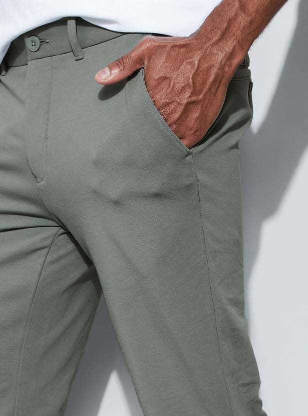 CODE Solid Slim Tapered Trousers