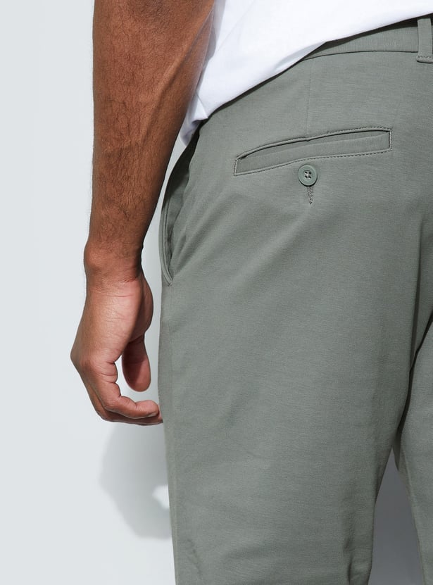 CODE Solid Slim Tapered Trousers