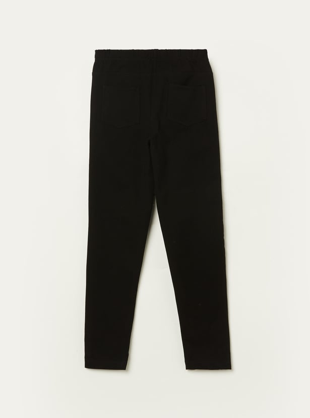 FAME FOREVER Girls Leggings with Button Accents
