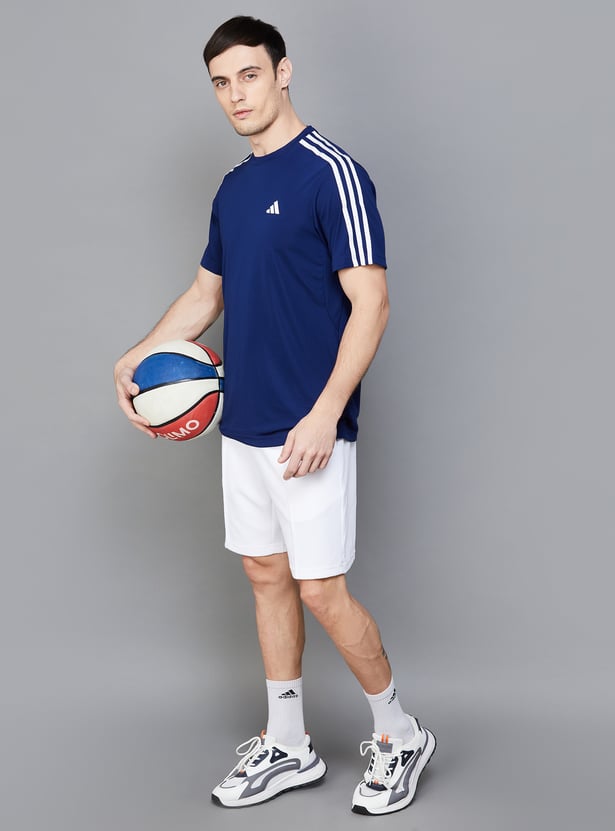 ADIDAS Men Striped Regular Fit T-shirt