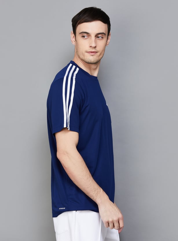 ADIDAS Men Striped Regular Fit T-shirt