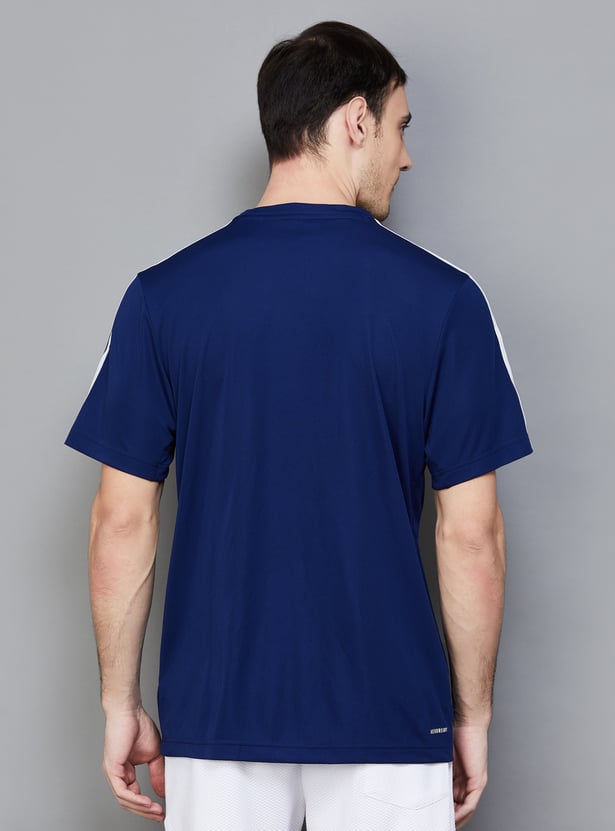 ADIDAS Men Striped Regular Fit T-shirt
