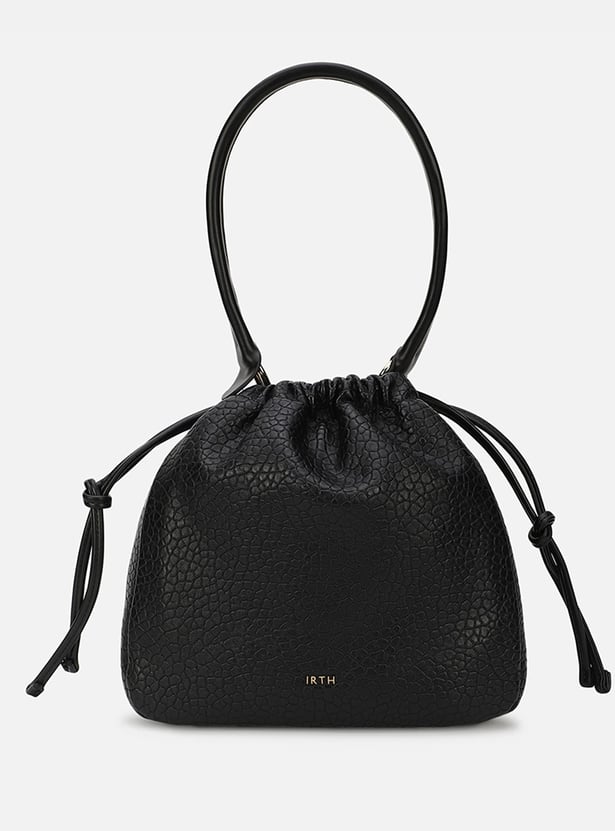 IRTH Textured Drawstring Shoulder Bag