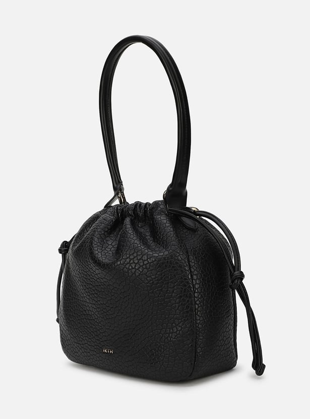 IRTH Textured Drawstring Shoulder Bag
