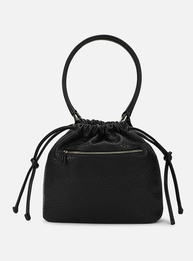 IRTH Textured Drawstring Shoulder Bag