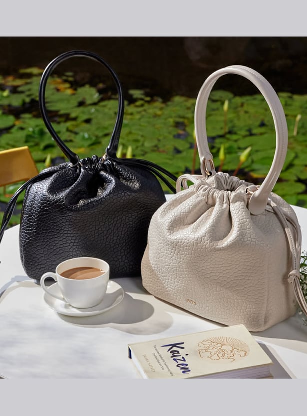 IRTH Textured Drawstring Shoulder Bag