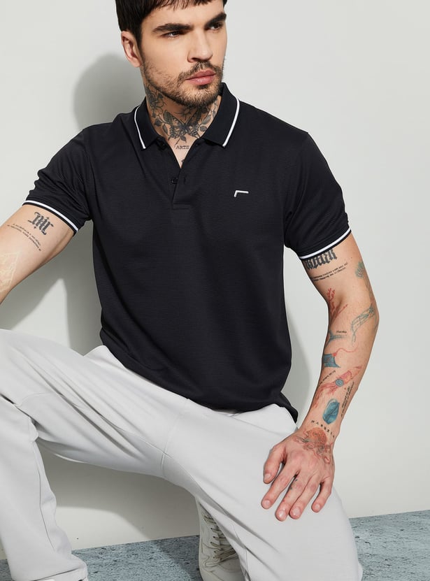 FAME FOREVER ACTIVE Solid Regular Fit Polo T-shirt