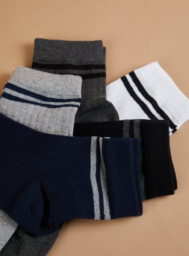 CODE Striped Ankle Length Socks - Pack of 5