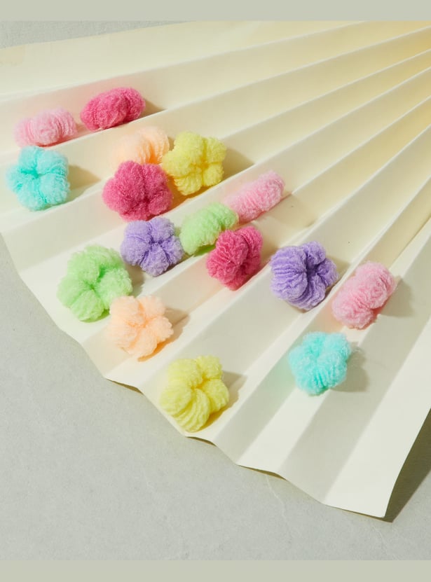 FAME FOREVER Floral Hair Ties with Pouch - Pack of 16