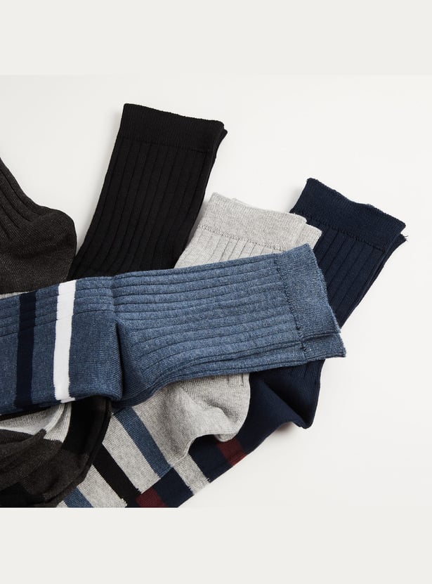 BONJOUR Striped Knit Ankle Socks - Pack of 5