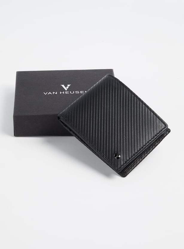 VAN HEUSEN Ribbed Leather Bi-Fold Wallet