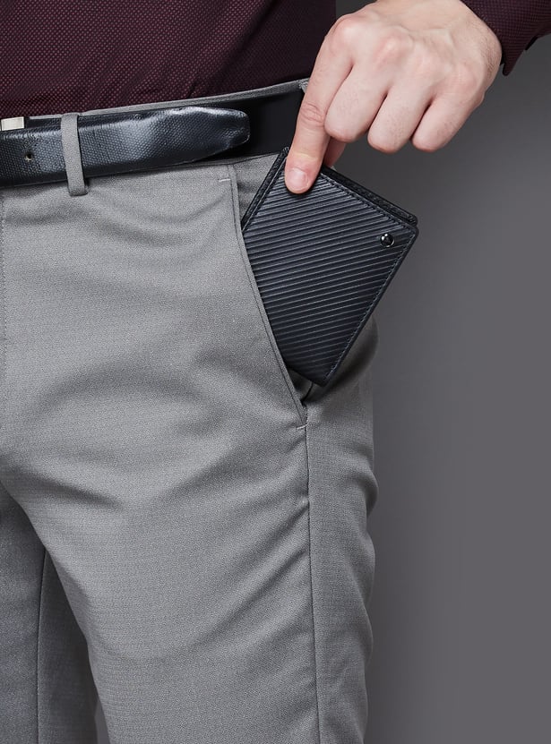 VAN HEUSEN Ribbed Leather Bi-Fold Wallet