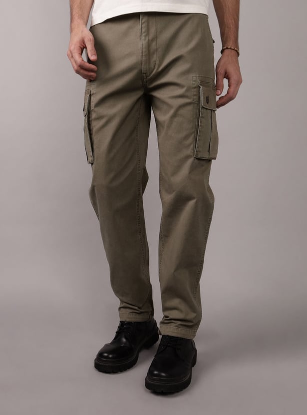 AMERICAN EAGLE Solid Regular Fit Cargos