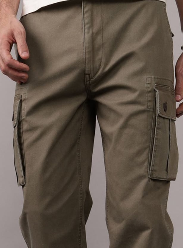 AMERICAN EAGLE Solid Regular Fit Cargos