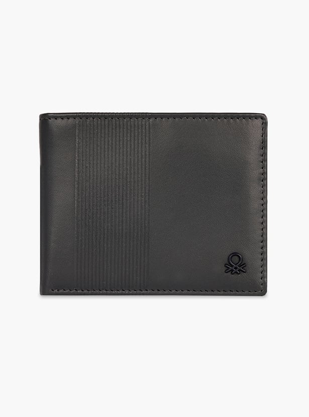 UNITED COLORS OF BENETTON Textured Bi-Fold Leather Wallet