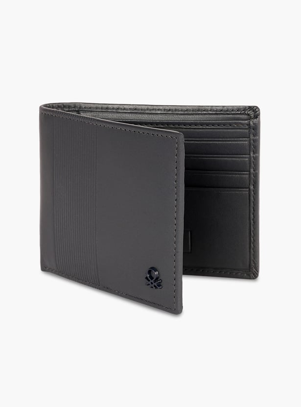 UNITED COLORS OF BENETTON Textured Bi-Fold Leather Wallet