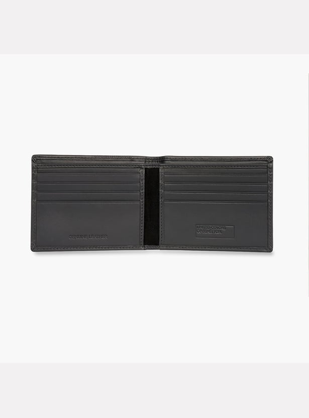 UNITED COLORS OF BENETTON Textured Bi-Fold Leather Wallet