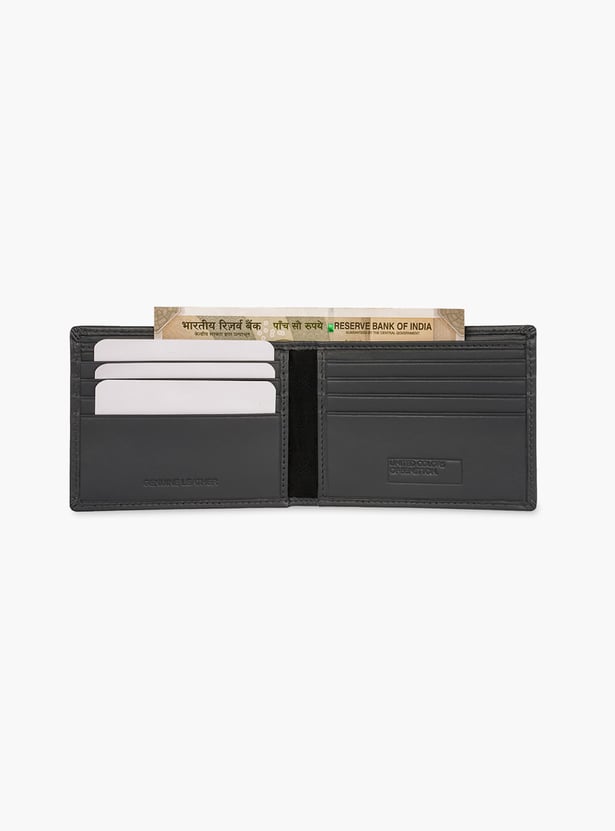 UNITED COLORS OF BENETTON Textured Bi-Fold Leather Wallet