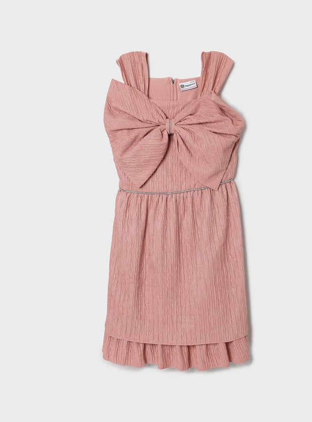 PEPPERMINT Girls Bow-Detail A-Line Dress