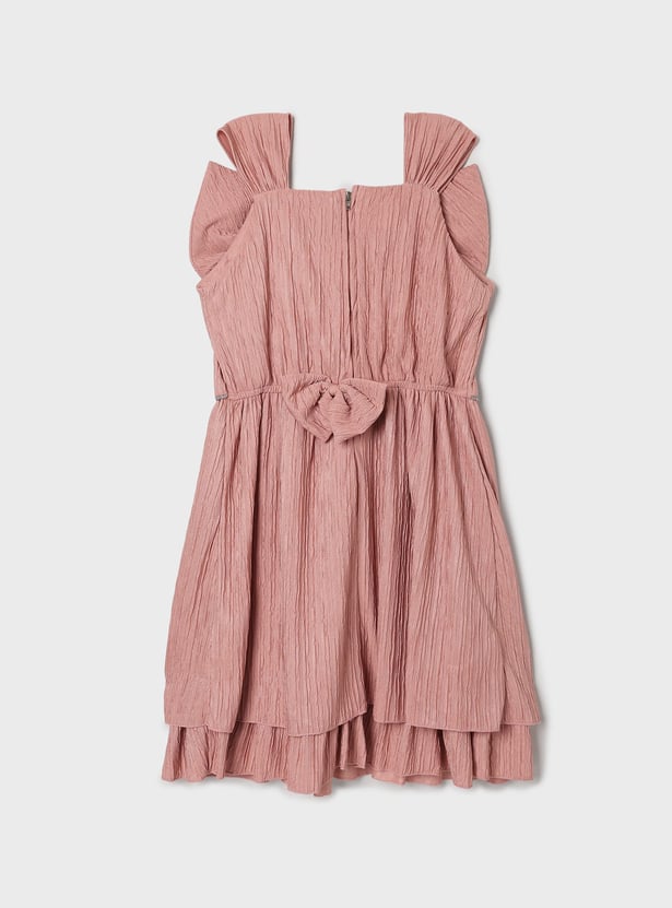 PEPPERMINT Girls Bow-Detail A-Line Dress