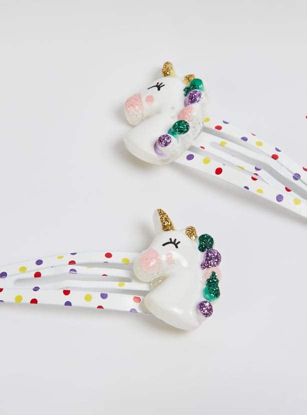 FAME FOREVER Unicorn Appliqued Hair Clips - Pack of 2